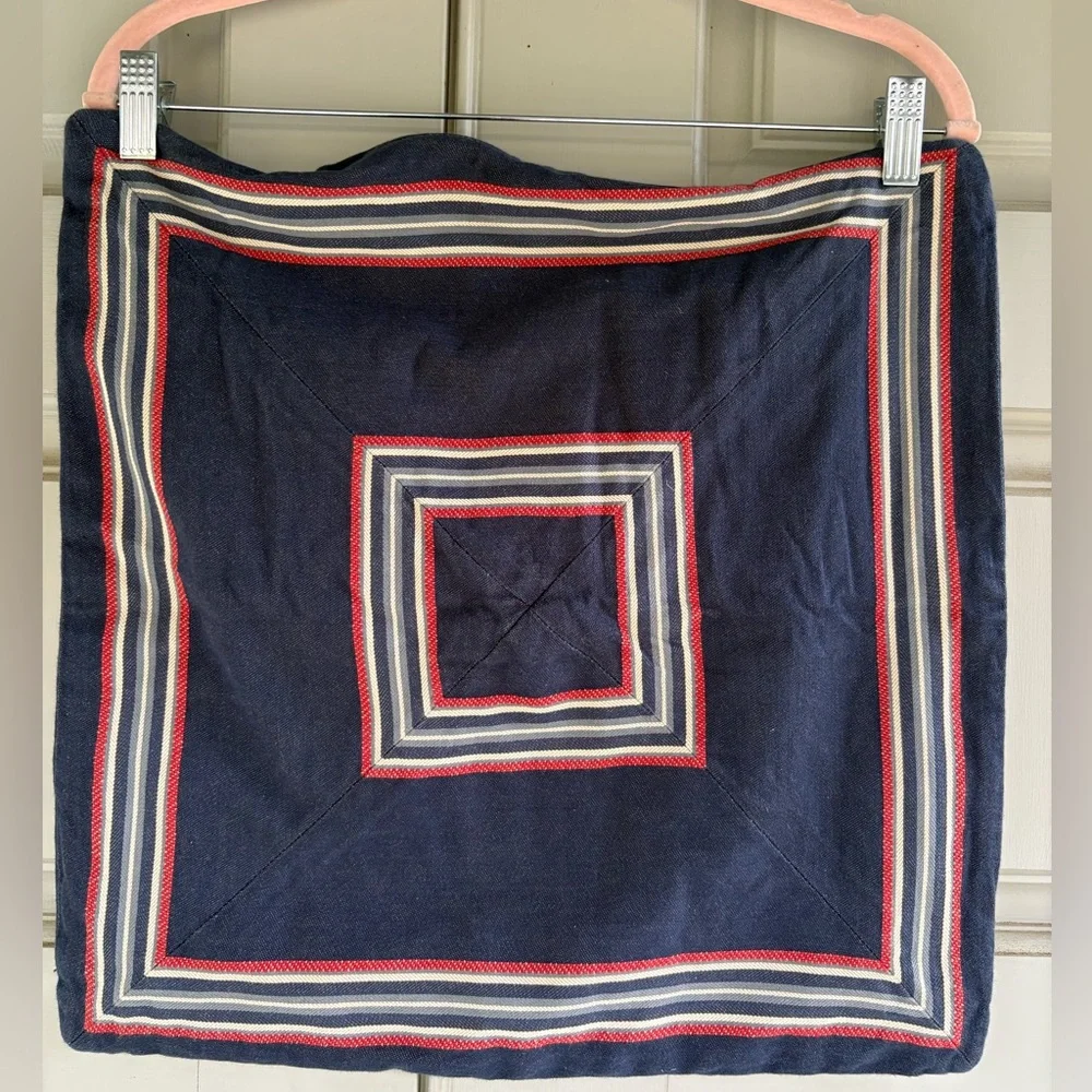Pottery Barn Blue Striped Square Pillow Sham